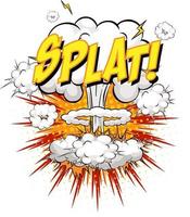 SPLAT text on comic cloud explosion isolated on white background