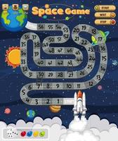 Board Game for kids in outer space style template vector