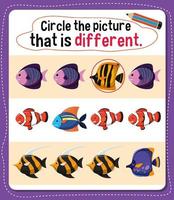 Circle the picture that is different activity for kids vector