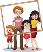 Isolated family picture with photo frame vector