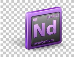 elemento químico de neodimio vector