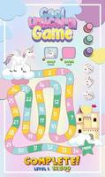 Board Game for kids in pastel unicorn style template vector