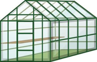 Empty Greenhouse with glass wall on white background vector