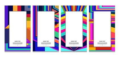 Vector colorful geometric curve frame and border background for Summer