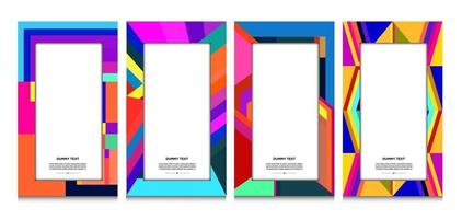 Vector colorful geometric curve frame and border background for Summer