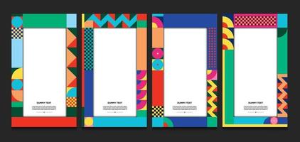 Vector colorful geometric curve frame and border background for Summer