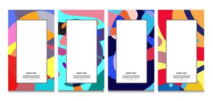 Vector colorful geometric curve frame and border background for Summer