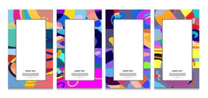 Vector colorful geometric curve frame and border background for Summer