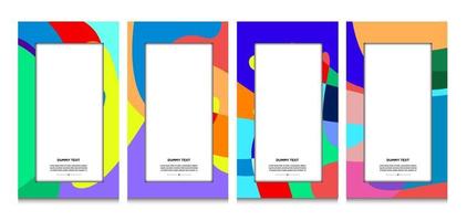 Vector colorful geometric curve frame and border background for Summer