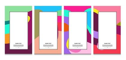 Vector colorful geometric curve frame and border background for Summer