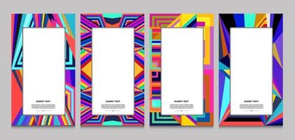 Vector colorful geometric curve frame and border background for Summer