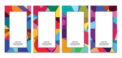 Vector colorful geometric curve frame and border background for Summer