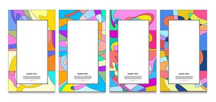 Vector colorful geometric curve frame and border background for Summer