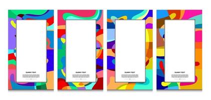 Vector colorful geometric curve frame and border background for Summer