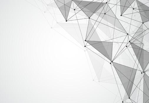 Abstract connecting dots and lines with geometric background. Modern technology connection science, Polygonal structure background. Vector illustration