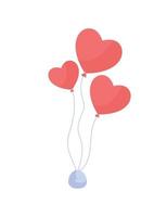 Heart shaped balloon flat color vector item