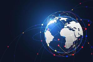 Global network connection. World map point and line composition concept of global business. Vector Illustration