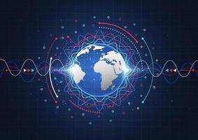 conexión de red global. concepto de composición de puntos y líneas del mapa mundial de negocios globales. ilustración vectorial vector