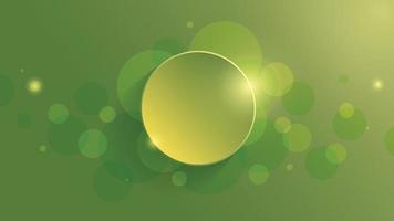 Abstract geometric background with green gradient circle background vector