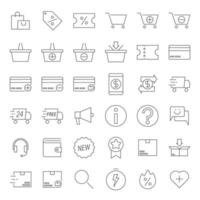 Outline E-commerce Icons vector