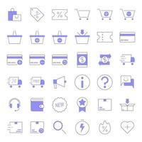 Colored line E-commerce Icons vector