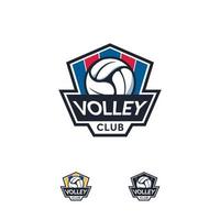 Plantilla de vector de insignia de diseños de logotipo de deporte de voleibol, logotipo de insignia de deporte aislado profesional