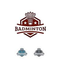 Badminton Sport logo designs badge template, Abstract sport badge vector illustration