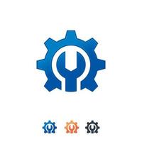 Wrench and Gear service icon template, Repair icon designs concept vector