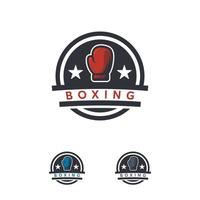 insignia de diseños de logotipo de deporte de boxeo, vector de campeonato de emblema