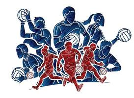 Group of Gaelic Football Male and Female Players vector