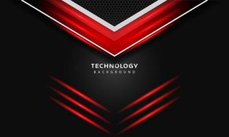 3D Overlap layers effect with red color light decoration. modern technology design template. vector