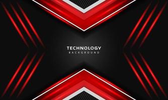 3D Overlap layers effect with red color light decoration. modern technology design template. vector