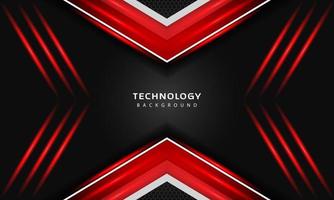 3D Overlap layers effect with red color light decoration. modern technology design template. vector