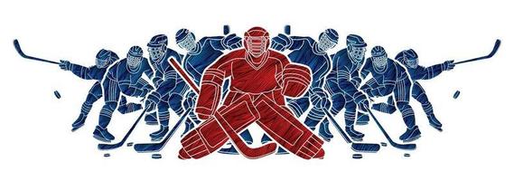 Group of Ice Hockey Players vector