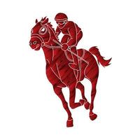 Jockey Riding Horse vector