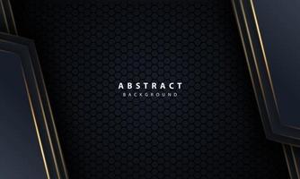 Abstract gold line arrow on black with hexagon mesh design modern luxury futuristic technology background vector illustration.