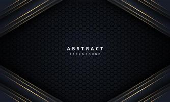 Abstract gold line arrow on black with hexagon mesh design modern luxury futuristic technology background vector illustration.