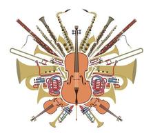 conjunto de instrumentos de orquesta vector