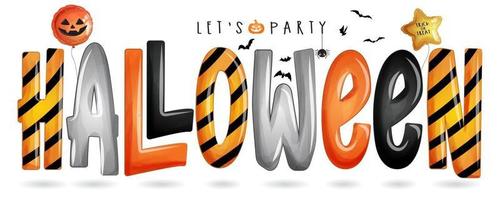 Halloween typography for halloween day with watercolor illustration vector