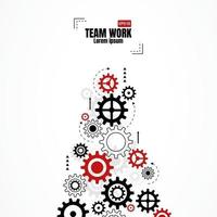 Gears wheels over white background. teamwork creative concept. colorful design. Vector illustration