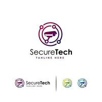 Secure Tech CCTV logo designs, Camera Technology logo vector