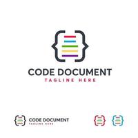 vector de diseños de logotipo de documento de código, vector de diseños de logotipo de codificación