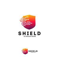 Technology Shield Logo designs concept vector, Shield Secure Logo template vector