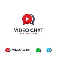 Video Chat logo designs concept vector, Video Talk logo symbol vector