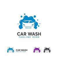 diseños de logotipo de lavado de autos, plantilla de logotipo de burbuja de coche fresco vector
