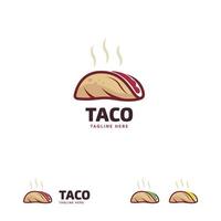 plantilla de diseños de logotipo de taco, vector de concepto de diseños de logotipo de taco caliente