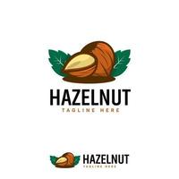 Detailed Hazelnut logo designs vector, Illustration of Hazelnut fruit template vector