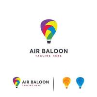 Colorful Air Balloon logo designs concept vector, Inspire Balloon logo designs vector