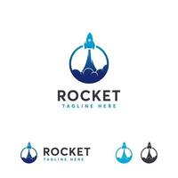 plantilla de diseño de logotipo de cohete rápido vector
