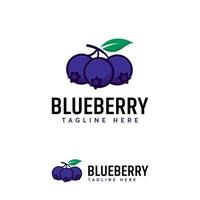 Cartoon of Blueberry Fruit logo designs vector, Illustration of Blueberry template